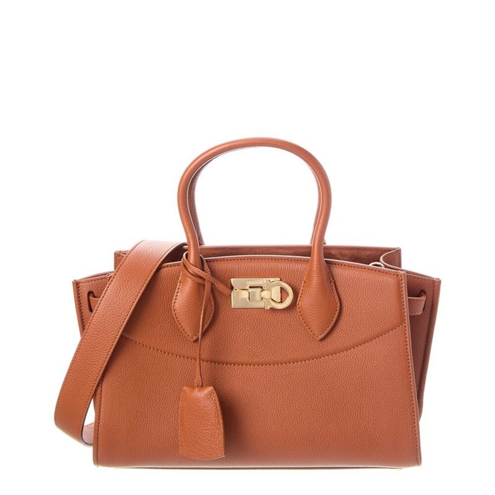 Ferragamo Studio Leather Tote, Brown